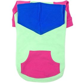 Color-Block Hoodie (Color: Pink on Mint, size: 2X-Large)