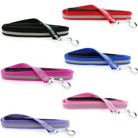 Reflective Nylon Leash with Soft Grip Handle 3/4 in. Wide x 5 ft. Long (Color: Candy Pink, size: 5ft)